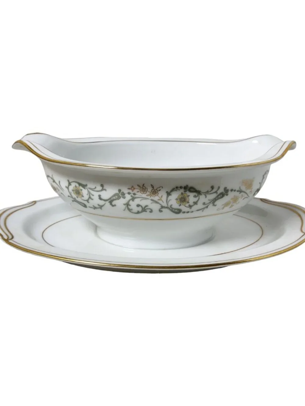Vintage 1960s Noritake Japan #6223 Creston Porcelain Gravy Boat.